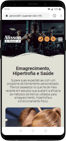 Modelo de site para personal trainer, preparadores físicos, academias e educadores físicos