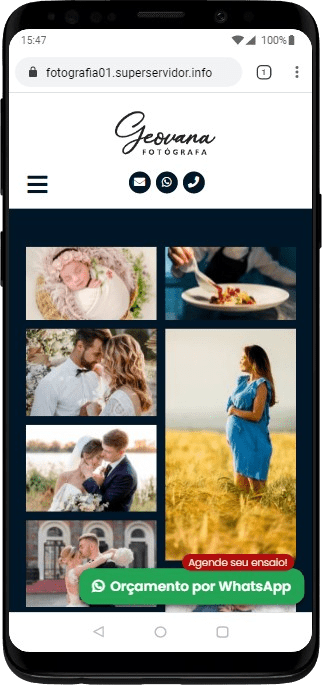 Modelo de Site para Fotógrafos, estúdios fotográficos e empresas de fotografias
